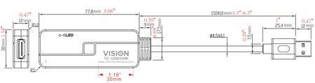 Vision Black USB 3.0 to HDMI Adaptor