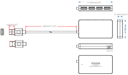 Vision USB 3.0 4-Port Hub