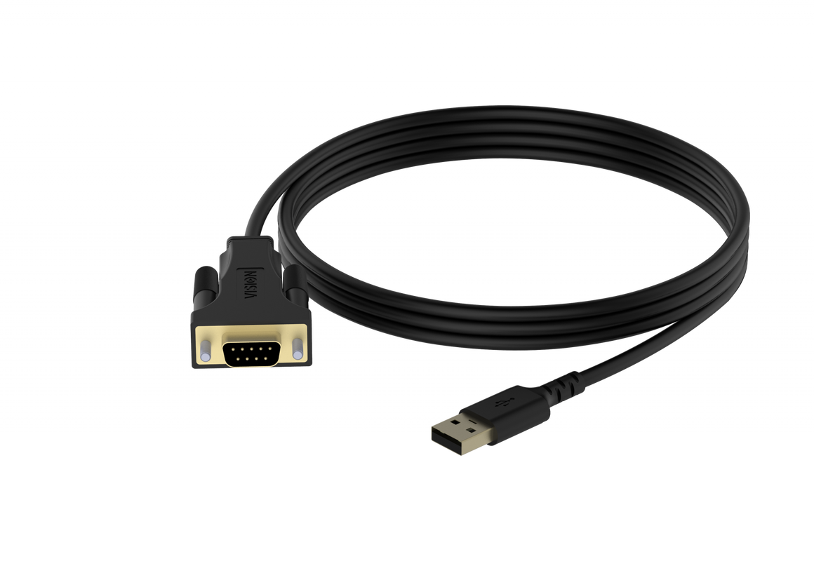 Vision Black USB 2.0 to 9-Pin RS-232 Serial Adaptor