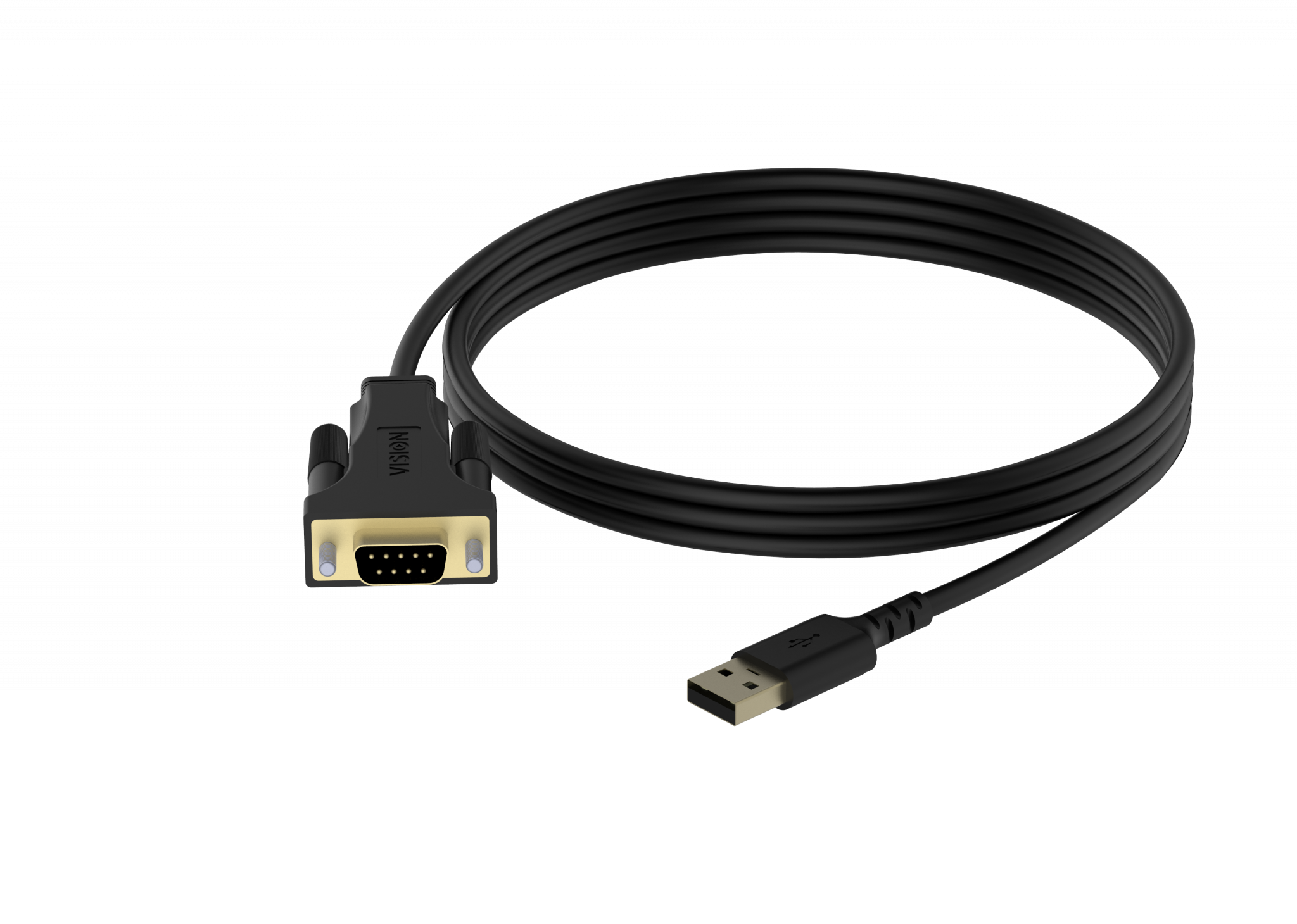 Vision Black USB 2.0 to 9-Pin RS-232 Serial Adaptor