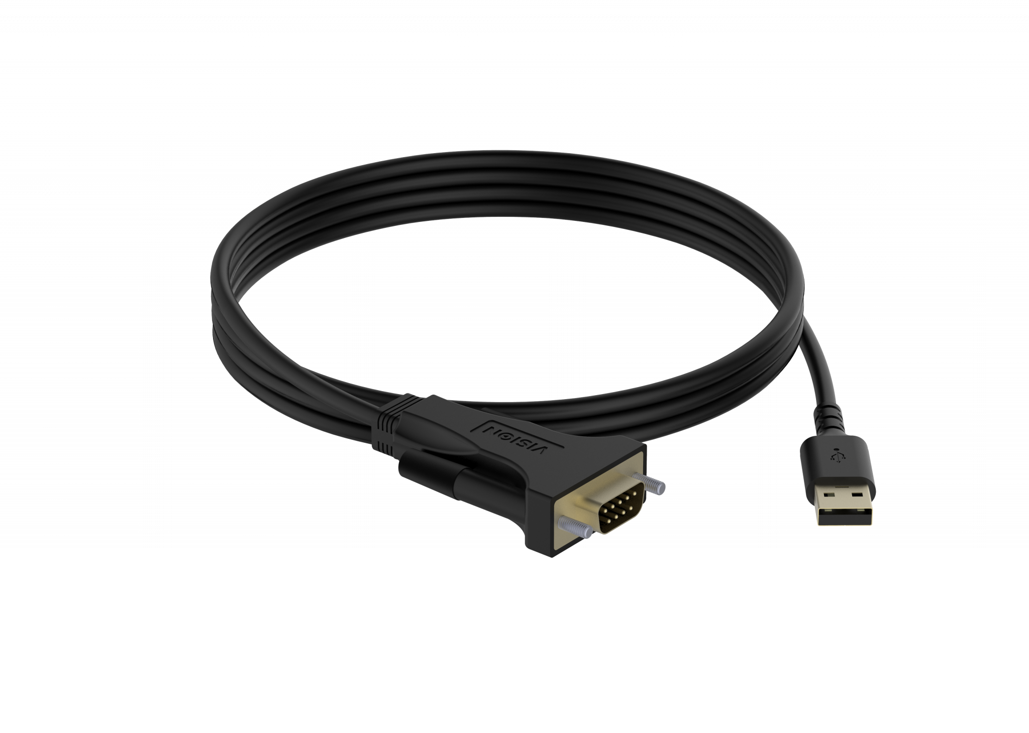 Vision Black USB 2.0 to 9-Pin RS-232 Serial Adaptor