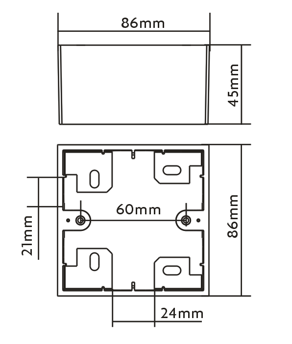 Vision TC3 UK 1-Gang Surface-Mount Backbox