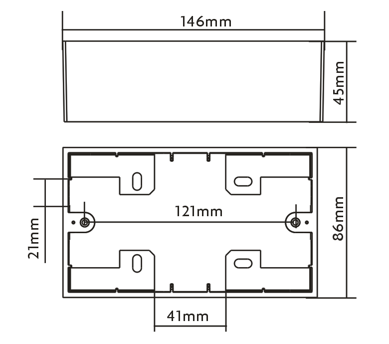 Vision TC3 UK 2-Gang Surface-Mount Backbox
