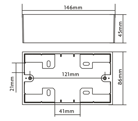 Vision TC3 UK 2-Gang Surface-Mount Backbox