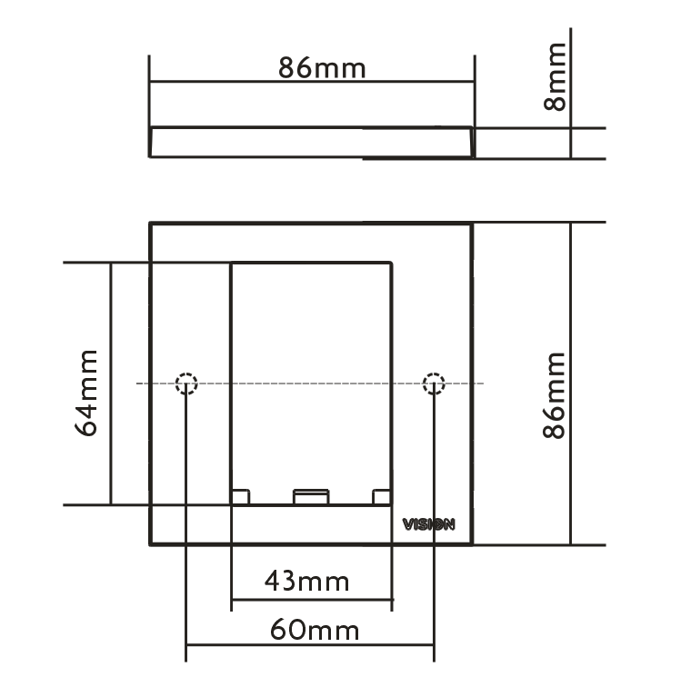 Vision TC3 UK 1-Gang Surround