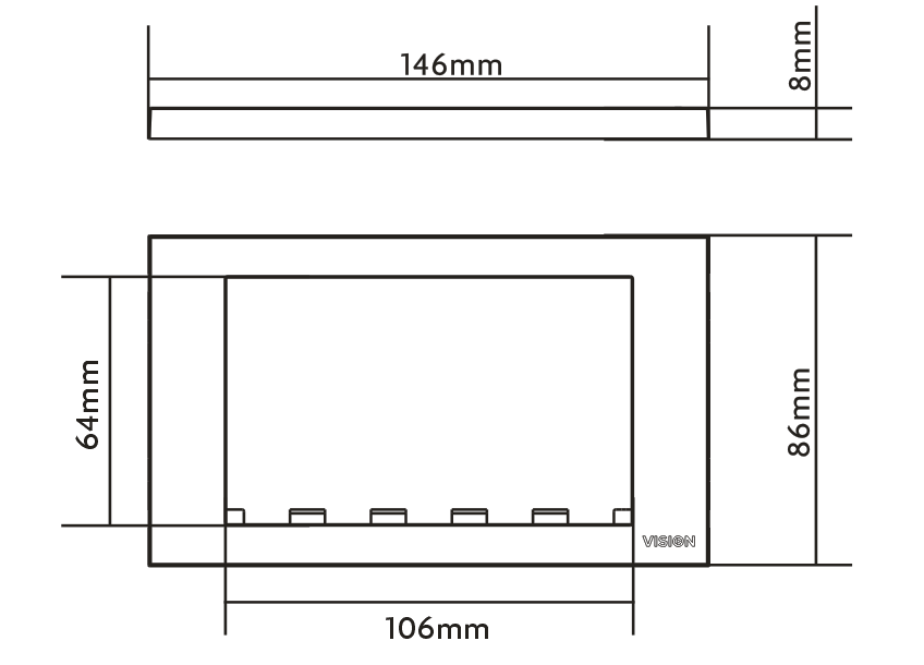 Vision TC3 UK 2-Gang Surround