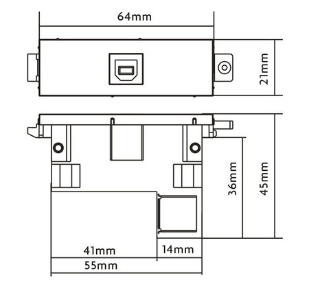 Vision TC3 USB-B to USB-A Module with active booster circuit