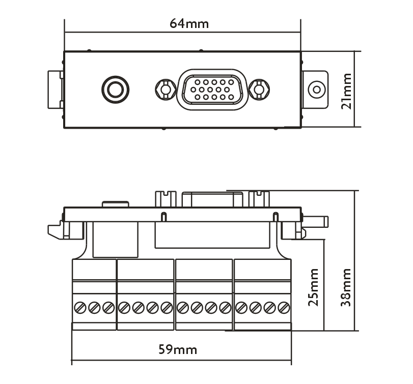 Vision TC3 VGA and Audio Module (phoenix on rear)