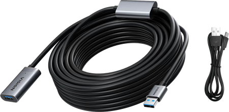 Vision Black USB 3.0 Active Extension Cable 10 m