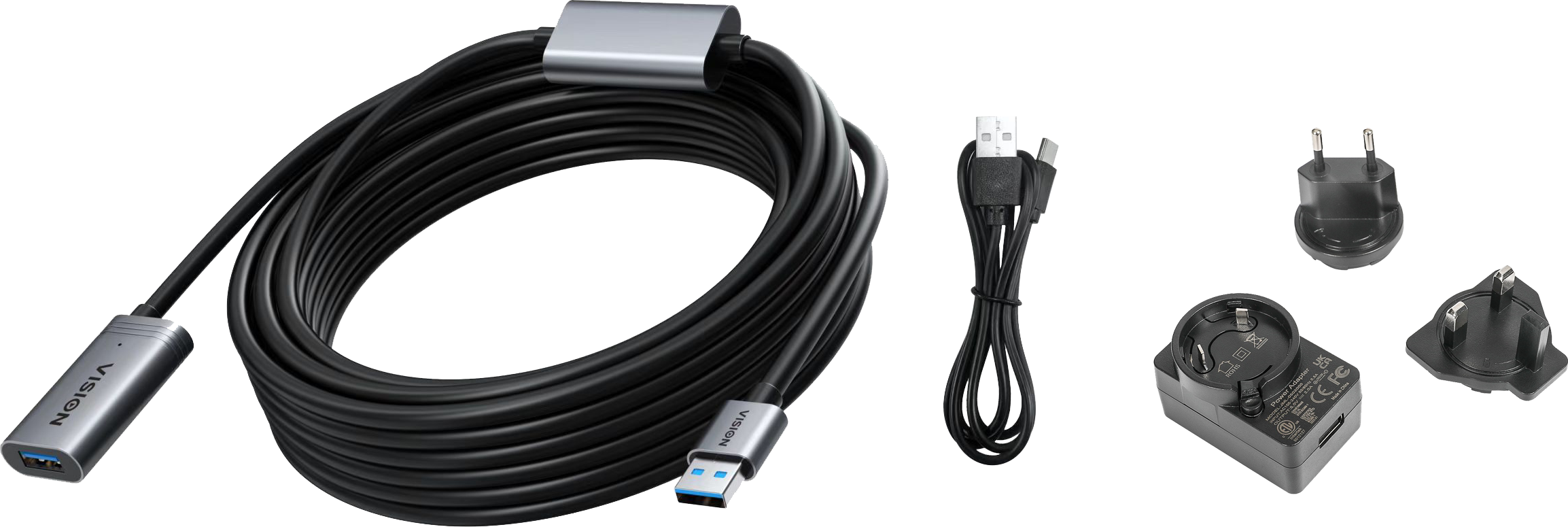 Vision Black USB 3.0 Active Extension Cable 10 m