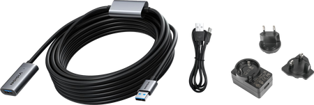 Vision Black USB 3.0 Active Extension Cable 10 m