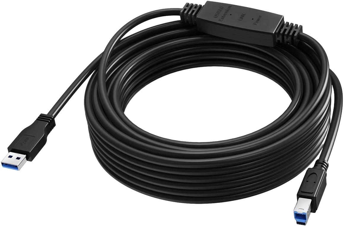 Vision Black USB 3.0 Cable 10m with active booster