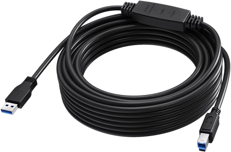 Vision Black USB 3.0 Cable 10m with active booster
