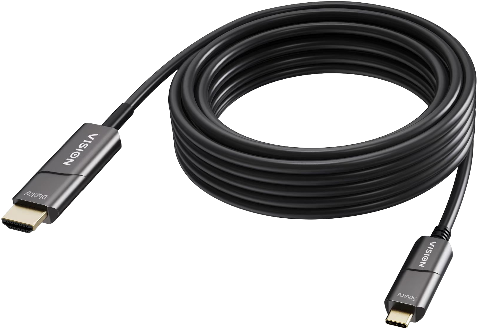 Vision Black USB-C to HDMI Cable 10m