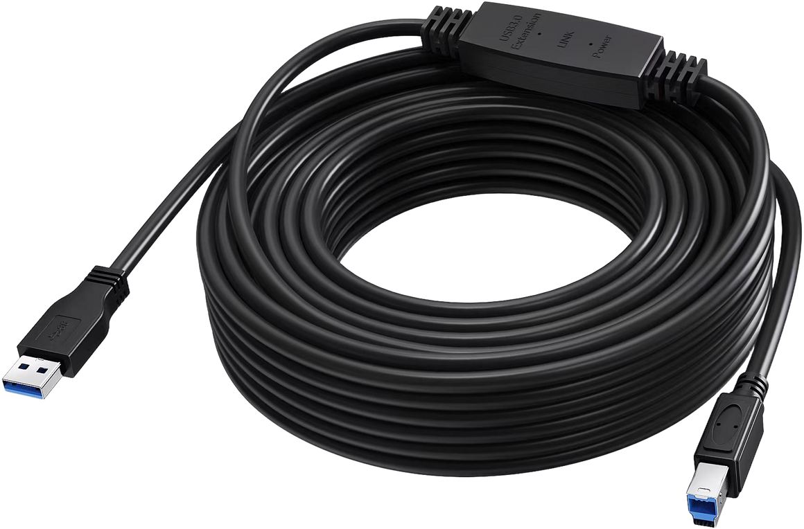Vision Black USB 3.0 Cable 15m with active booster