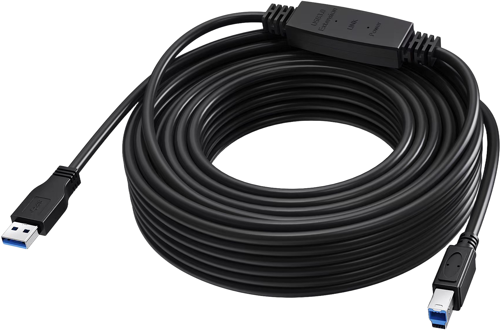 Vision Black USB 3.0 Cable 15m with active booster
