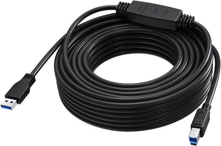 Vision Black USB 3.0 Cable 15m with active booster
