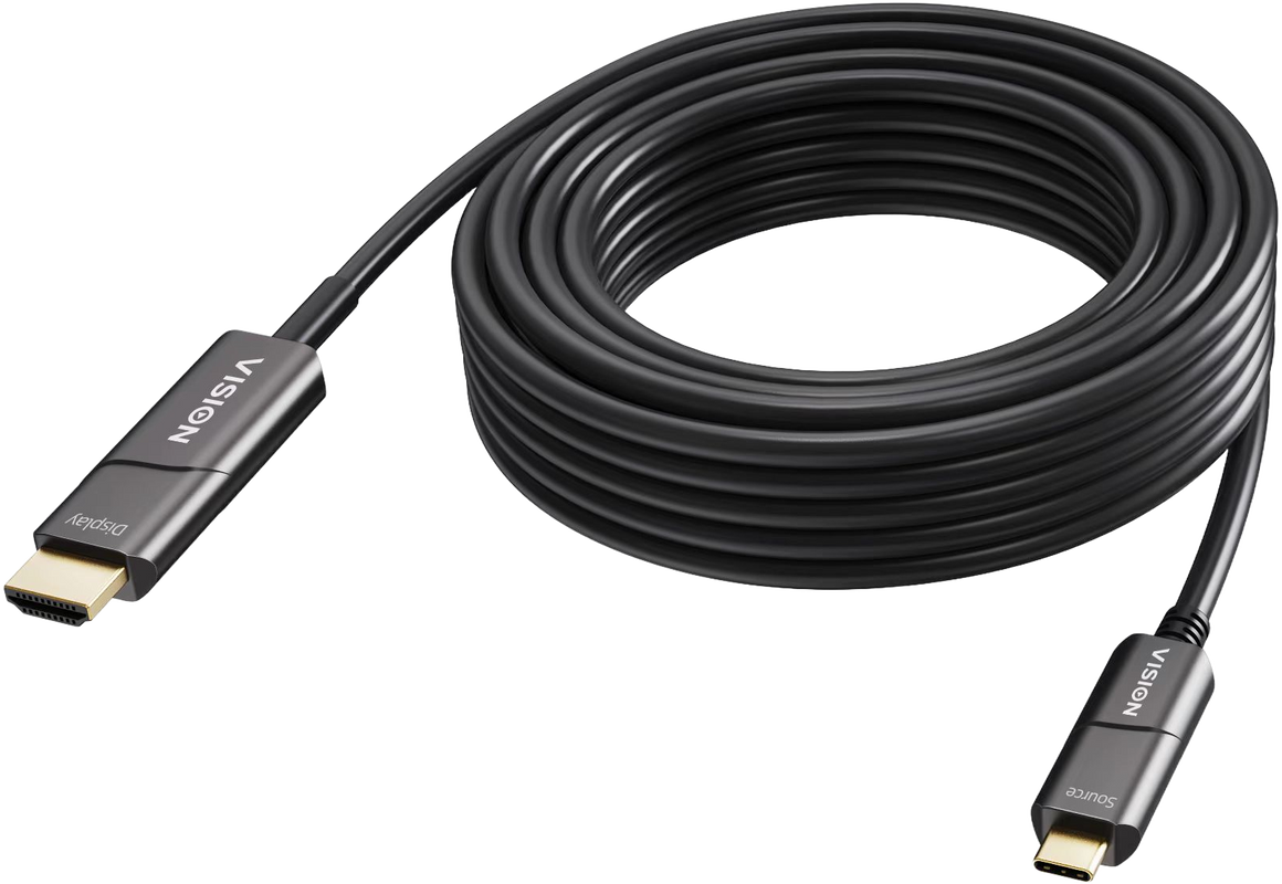 Vision Black USB-C to HDMI Cable 15m