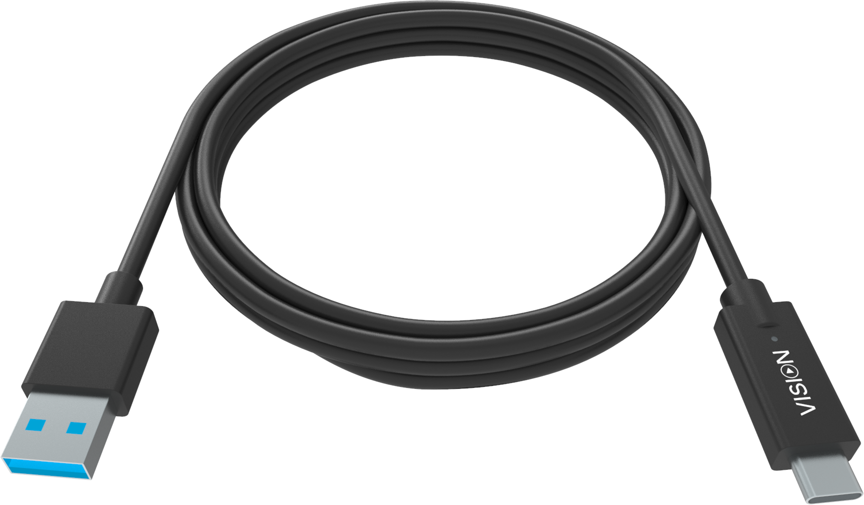 Vision Black USB-C to USB 3.0A Cable 1m (3ft)