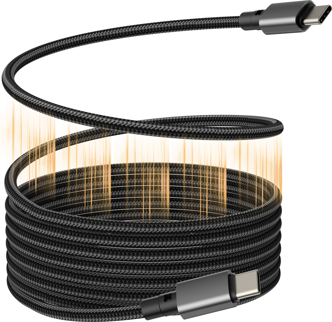 Vision Black Magnetic USB-C Cable 1m