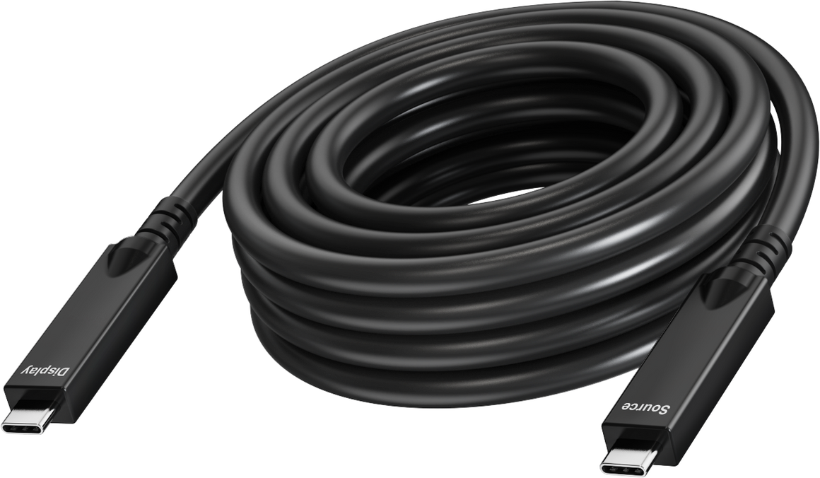 Vision Black USB-C Cable 15m