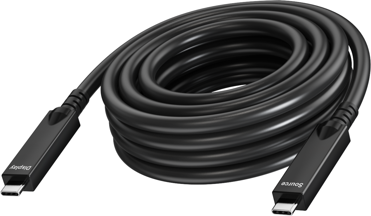 Vision Black USB-C Cable 15m