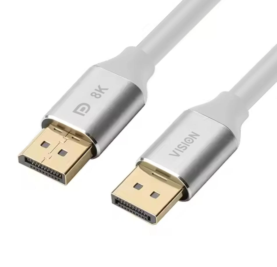 Vision White DisplayPort Cable 8k 2m