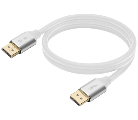 Vision White DisplayPort Cable 8k 2m