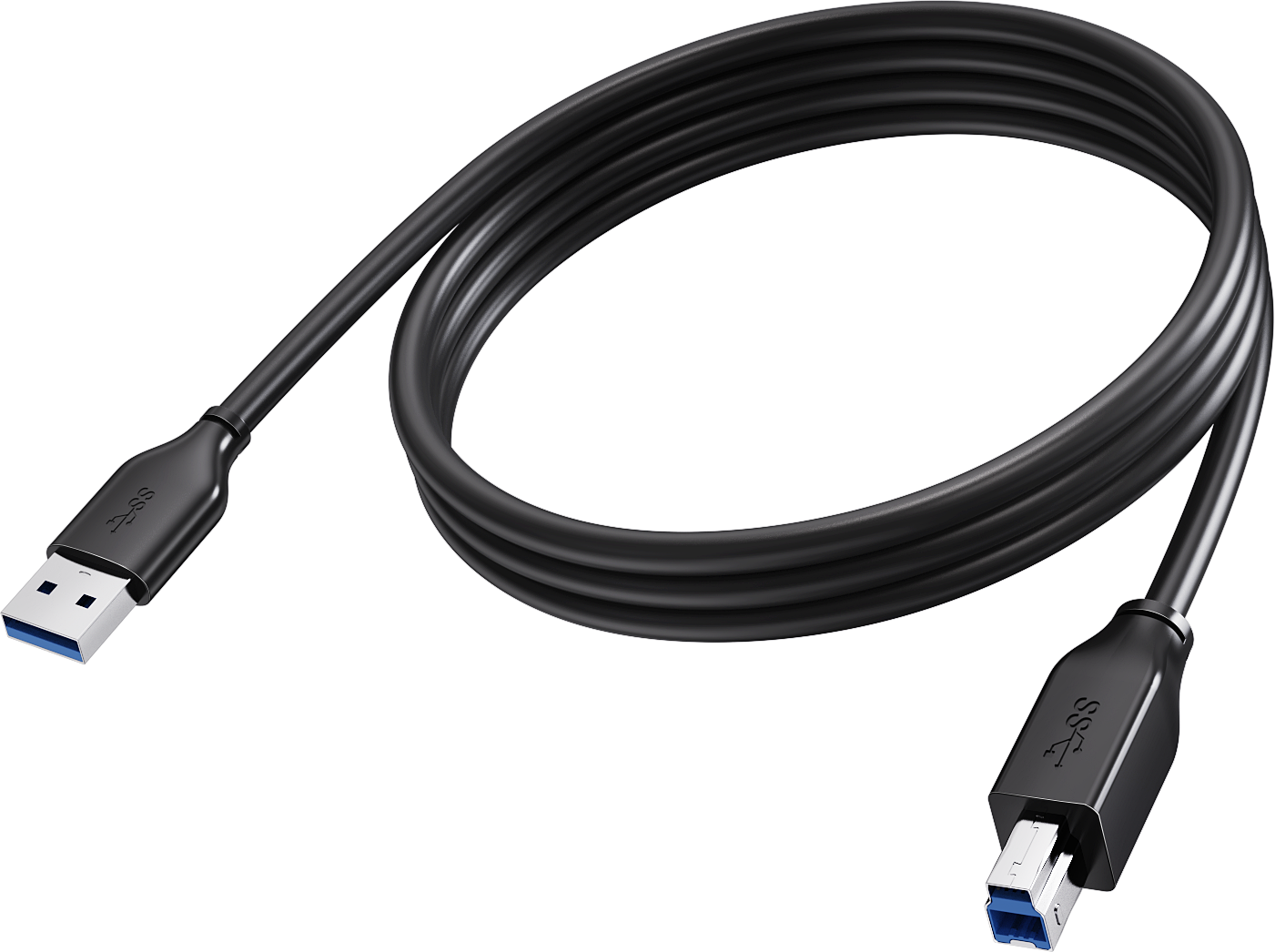 Vision Black USB 2.0 Cable 2 m
