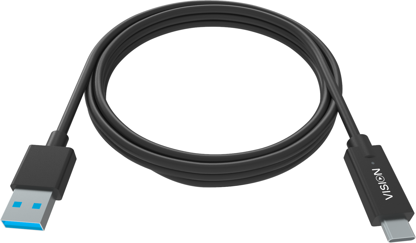 Vision Black USB-C to USB 3.0A Cable 2m