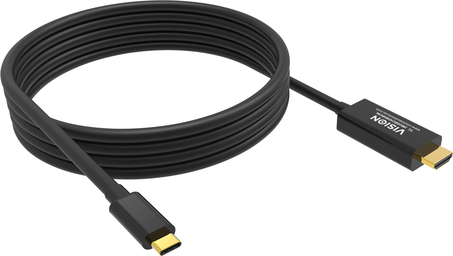 Vision Black USB-C to HDMI Cable 2m