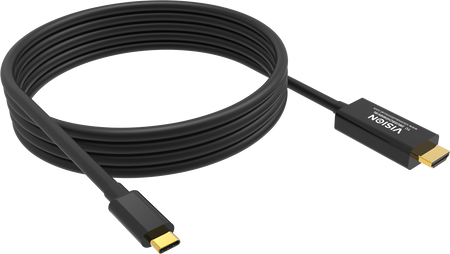 Vision Black USB-C to HDMI Cable 2m