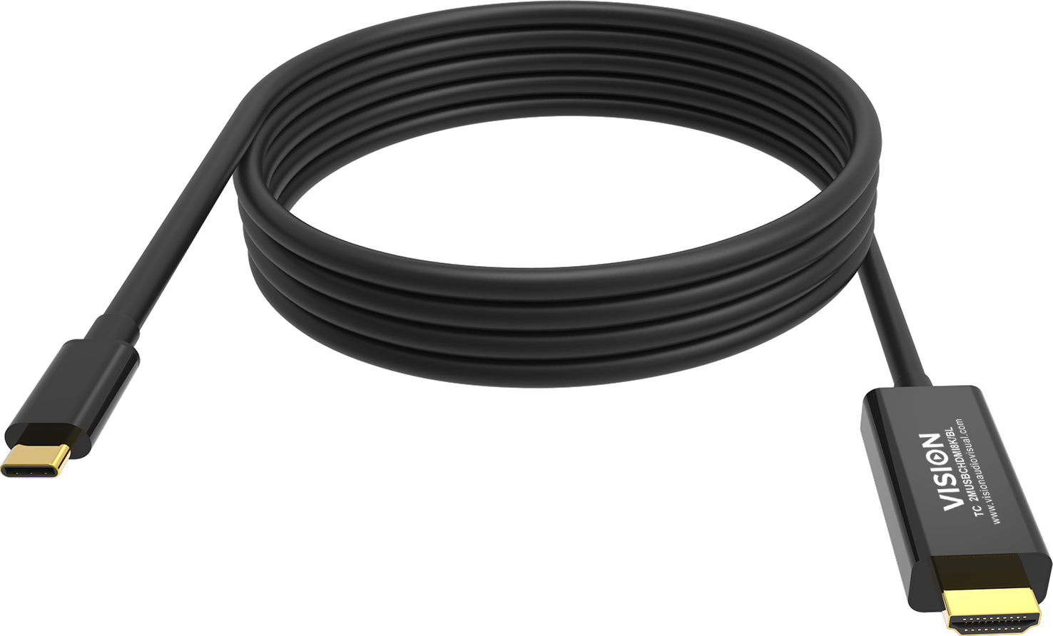 Vision Black USB-C to HDMI Cable 2m