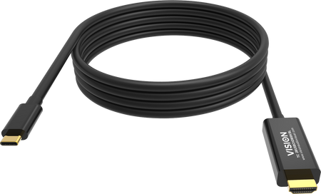 Vision Black USB-C to HDMI Cable 2m