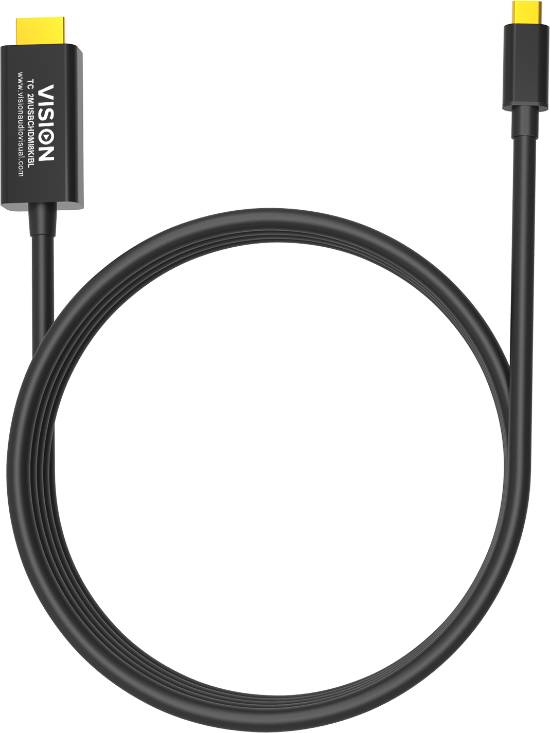 Vision Black USB-C to HDMI Cable 2m