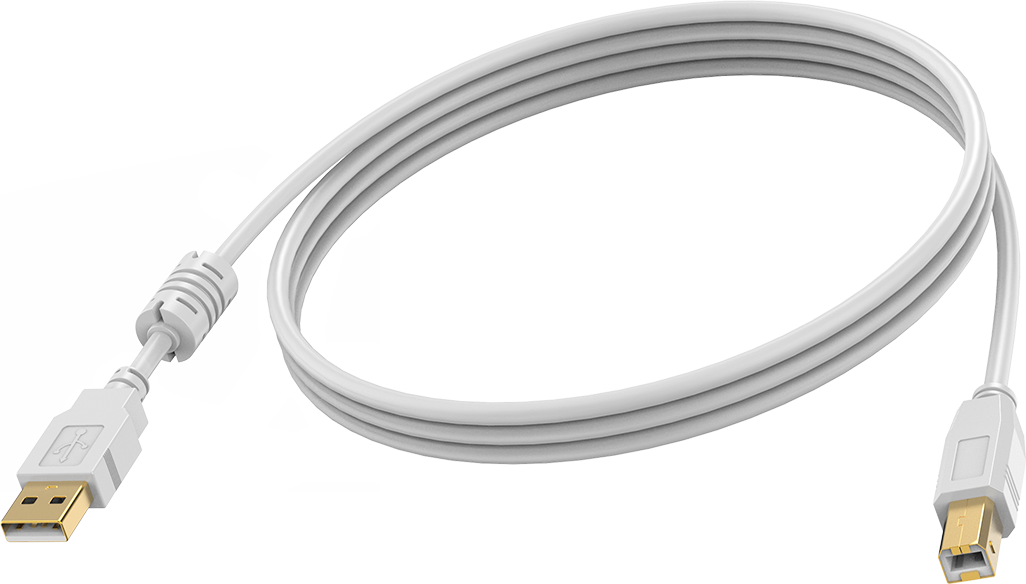 Vision White USB 2.0 Cable 2m