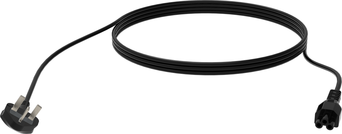 Vision 3m Black UK Cloverleaf Power cable