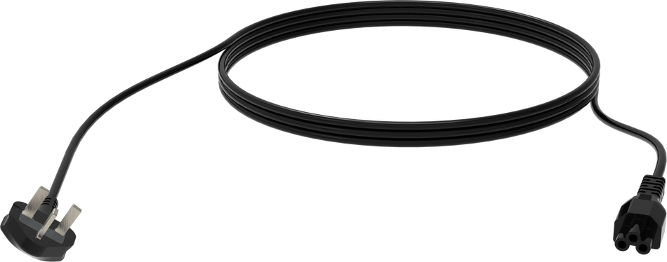 Vision 3m Black UK Cloverleaf Power cable
