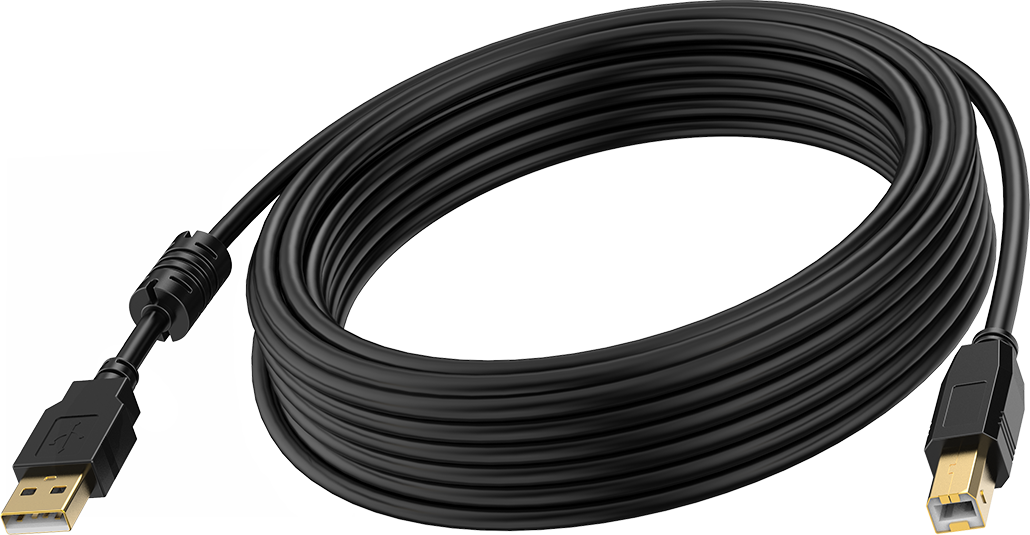 Vision Black USB 2.0 Cable 3m (10ft)