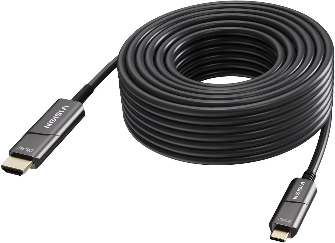 Vision Black USB-C to HDMI Cable 50m