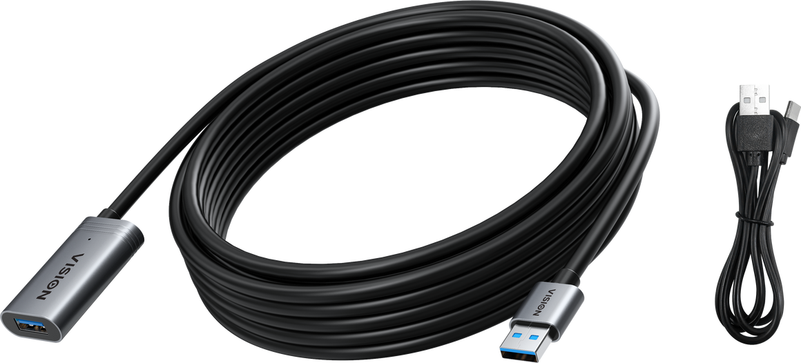 Vision Black USB 3.0 Active Extension Cable 5 m