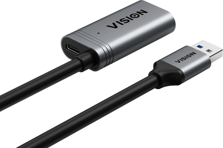 Vision Black USB 3.0 Active Extension Cable 5 m