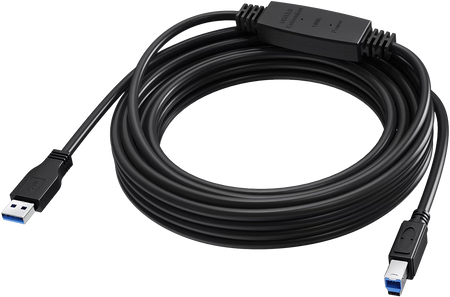 Vision Black USB 3.0 Cable 5m with active booster
