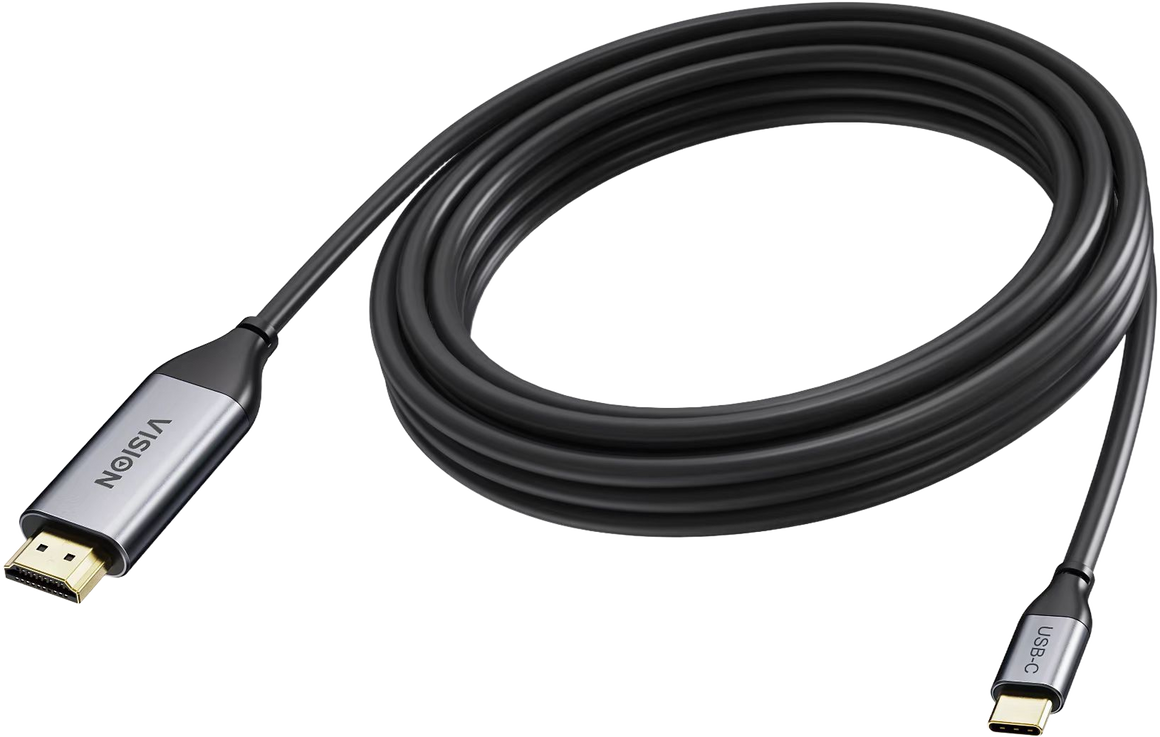 Vision Black USB-C to HDMI Cable 5m