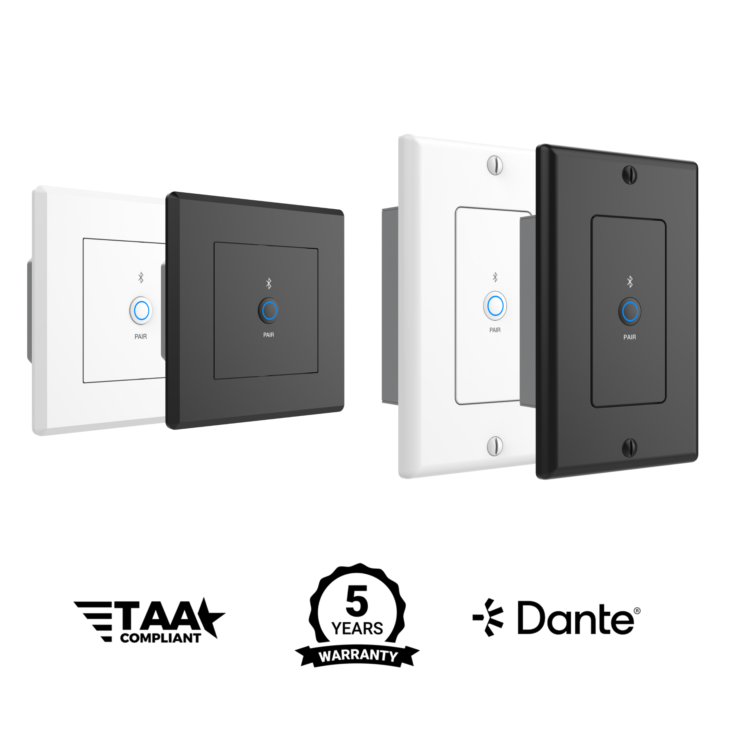 Turtle_AV_Dante_Bluetooth_Wallplate