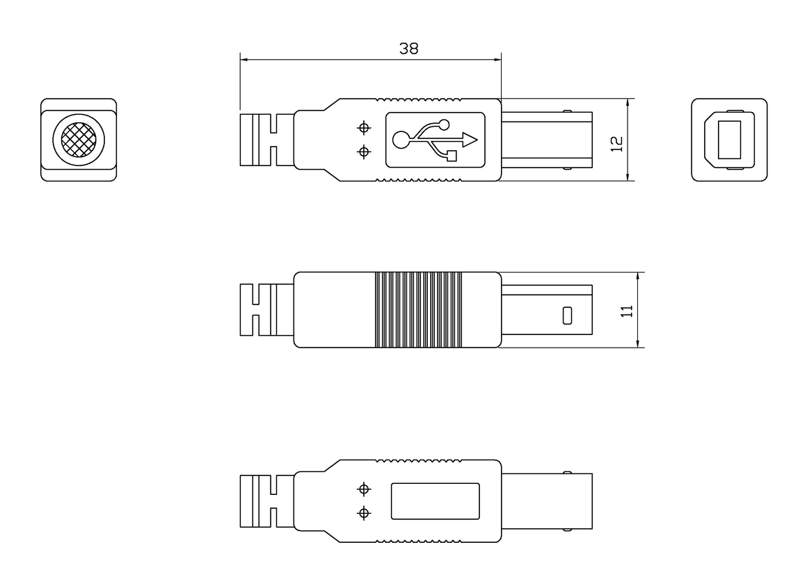 Vision White USB 2.0 Cable 3m (10ft)