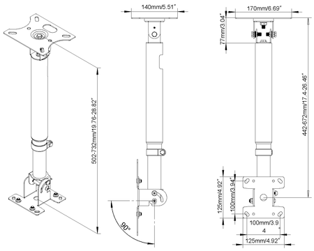 Vision Flat-Panel Ceiling Mount 100×100