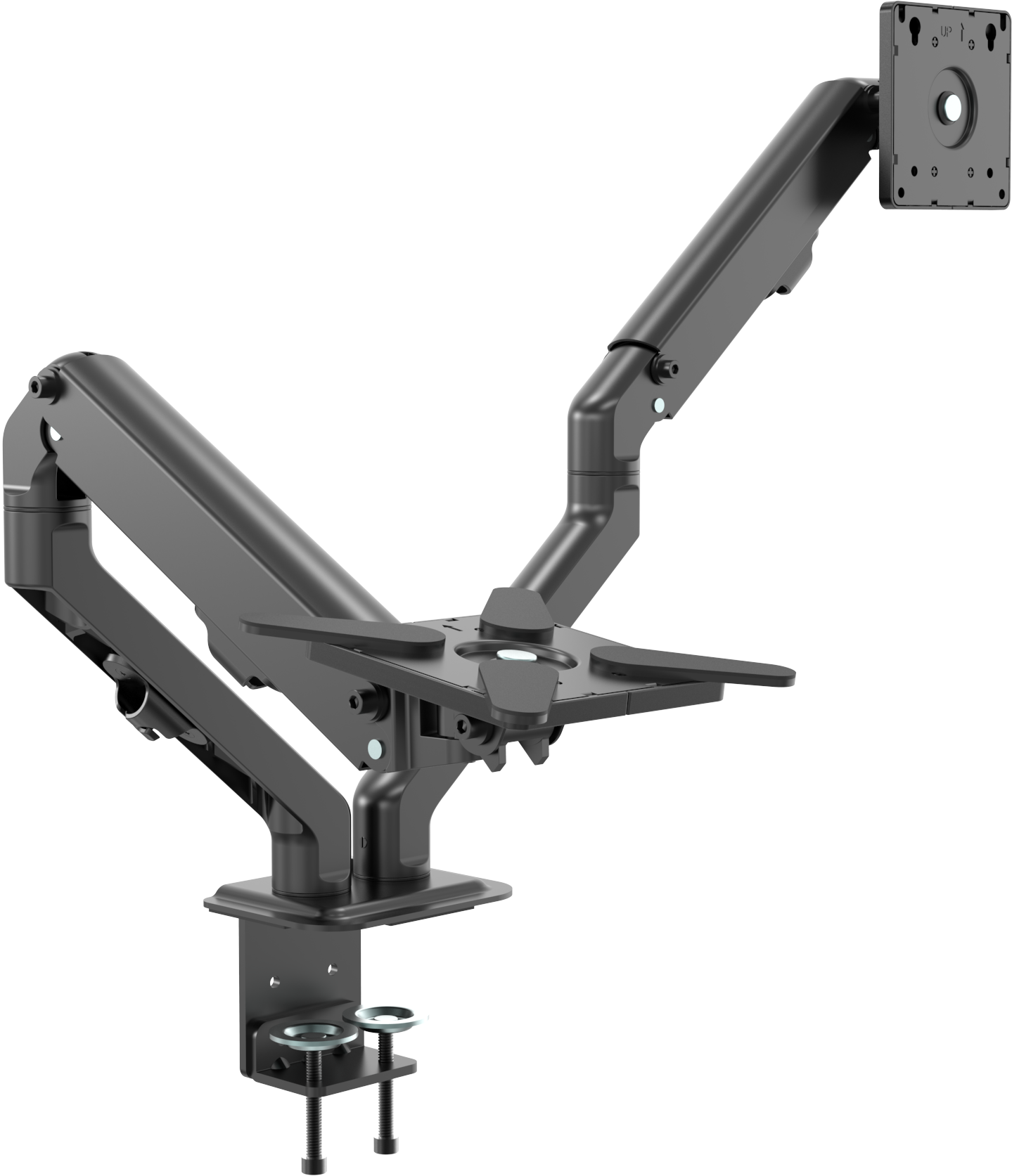 Vision Black Monitor Desk Arm 100×100 Dual