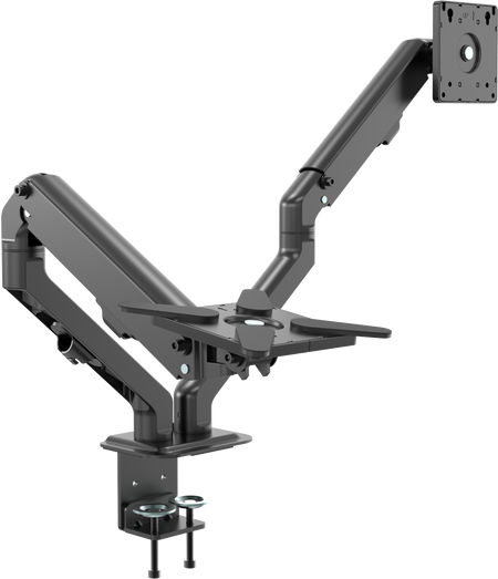 Vision Black Monitor Desk Arm 100×100 Dual
