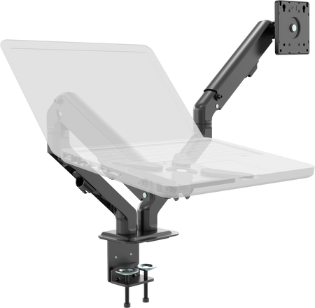 Vision Black Monitor Desk Arm 100×100 Dual